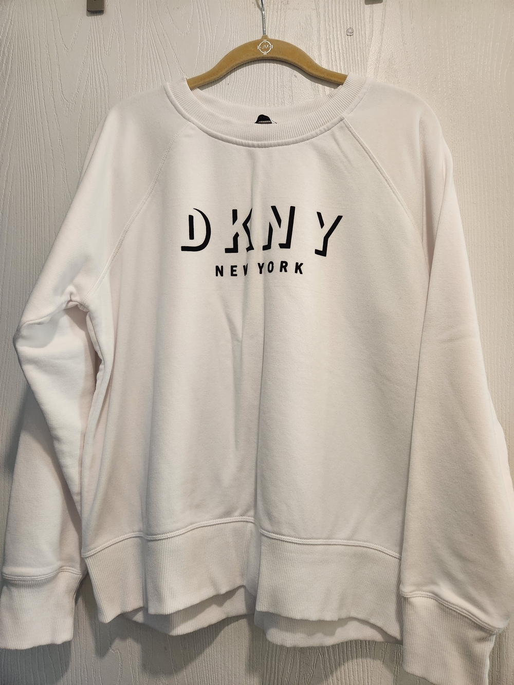 DKNY White Logo Sweatshirt - Women's Crewneck Sweater